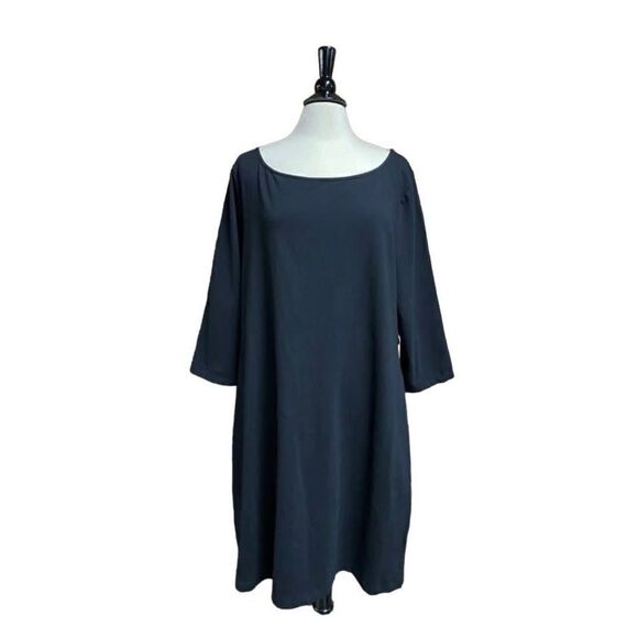 Old Navy Black 3/4 Sleeve Knit Dress - Picture 1 of 5